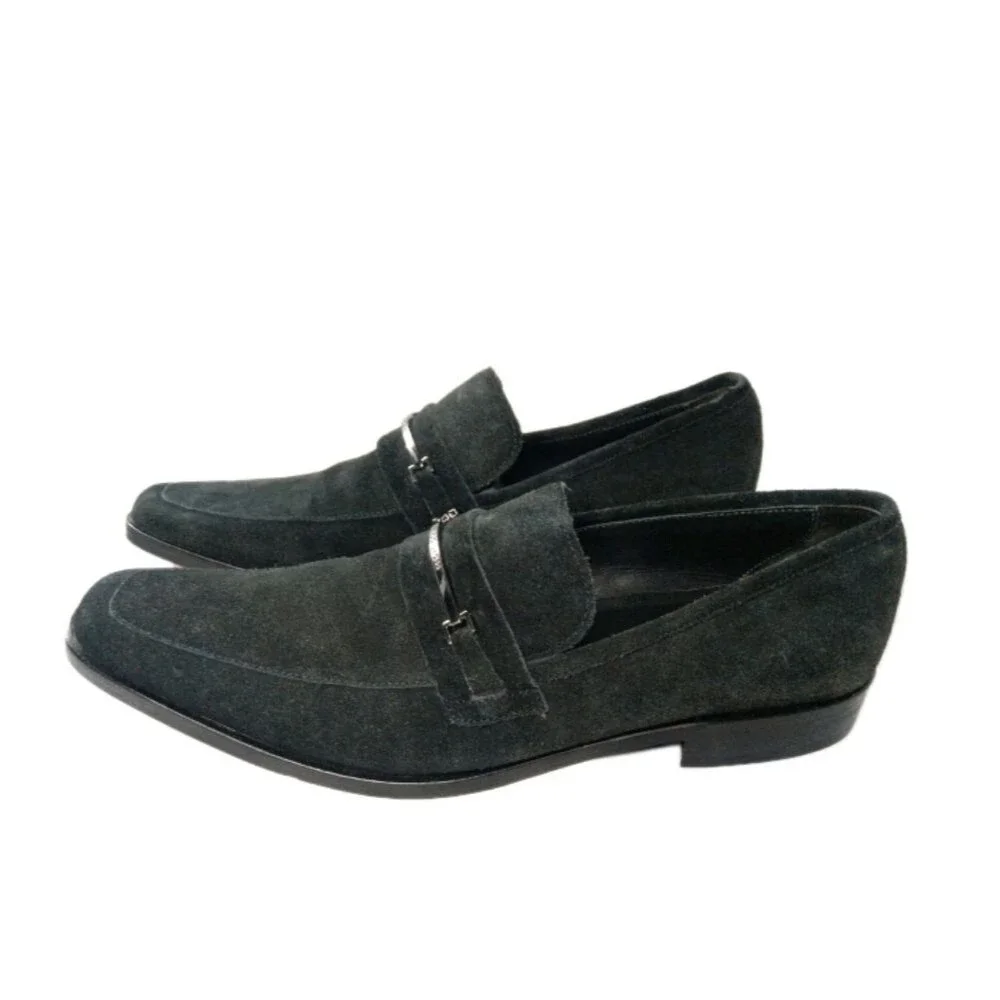 Hugo Boss Varmio Black Suede Loafers Men's Size 11.5 Retail $225